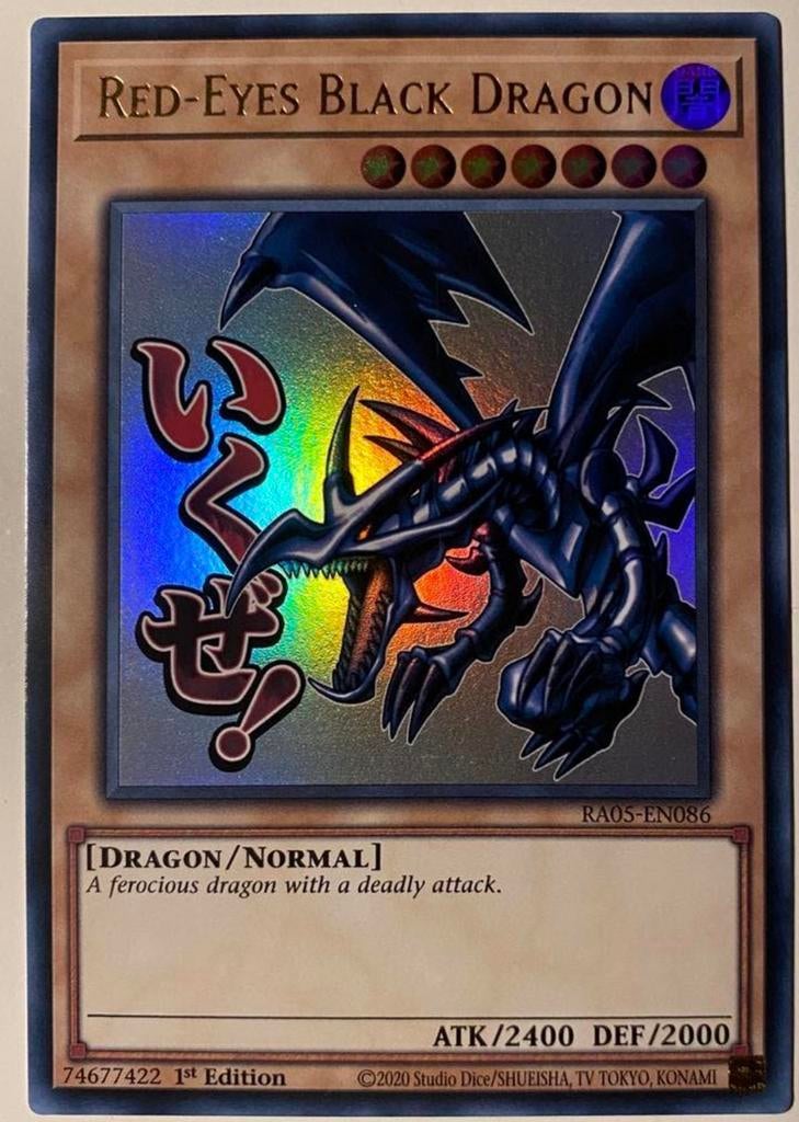Yu-Gi-Oh! Stamped Red-Eyes Black Dragon RA05 1st Edition, Hobby en Vrije tijd, Verzamelkaartspellen | Yu-gi-Oh!, Ophalen of Verzenden