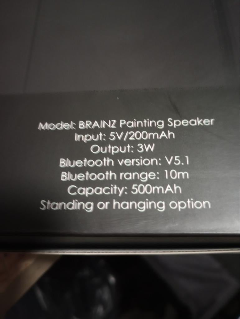 BRAINZ Painting Speaker - Bluetooth V5.1, 3W Output, Audio, Tv en Foto, Luidsprekers, Overige merken, Overige typen, Nieuw, Ophalen of Verzenden