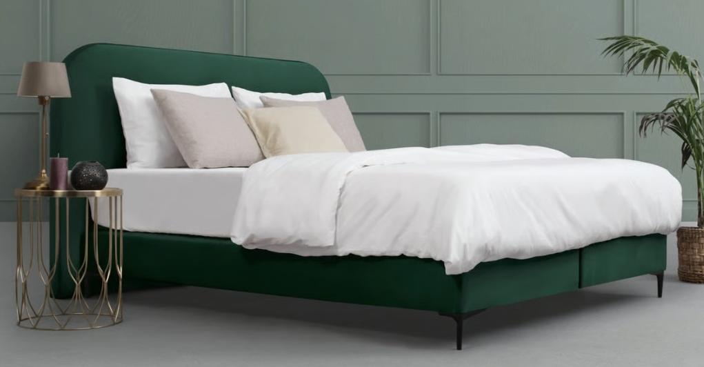 Matt sleeps boxspring - Velvet Groen 180 x 200 + hoofdbord, Huis en Inrichting, Slaapkamer | Boxsprings, Ophalen, Gebruikt, Tweepersoons