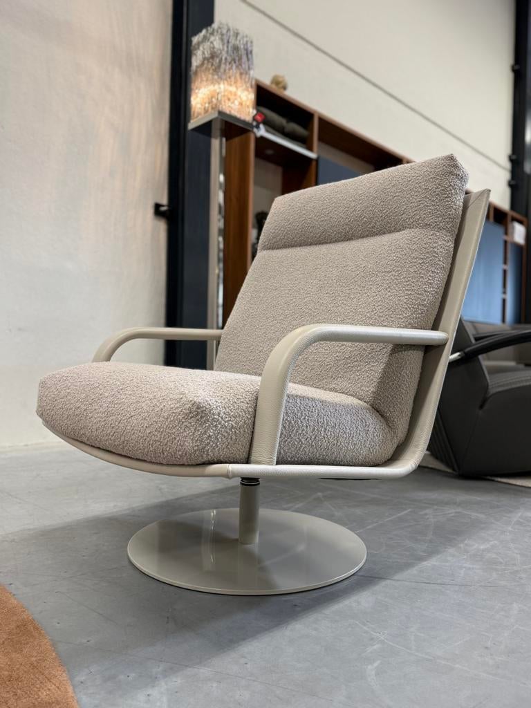 Nieuw Leolux Kudo Draai fauteuil boucle stof Design stoel, Huis en Inrichting, Leolux, Nieuw, 75 tot 100 cm, Ophalen of Verzenden