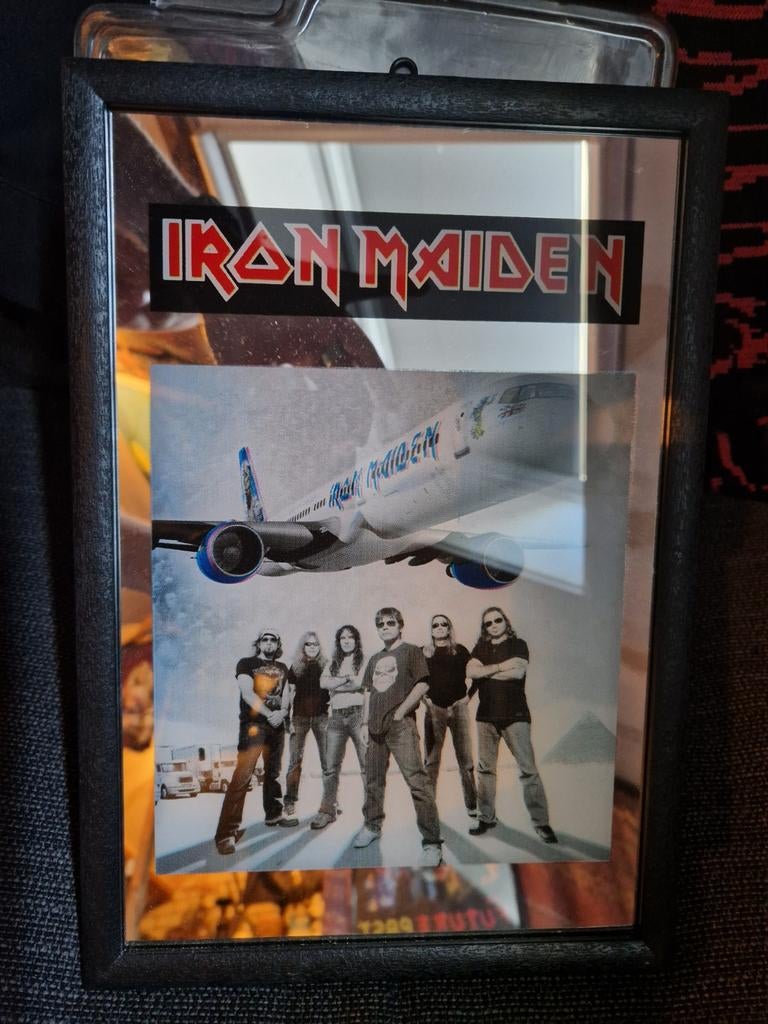 Iron maiden spiegeltje, Huis en Inrichting, Ophalen of Verzenden, Rechthoekig, Minder dan 50 cm, Minder dan 100 cm