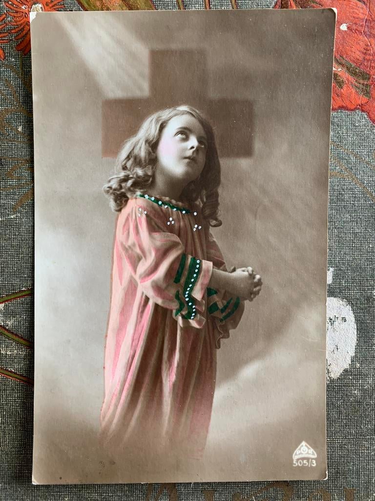 1916 Biddend meisje (NN), Ophalen of Verzenden, Voor 1920, Gelopen, Kinderen