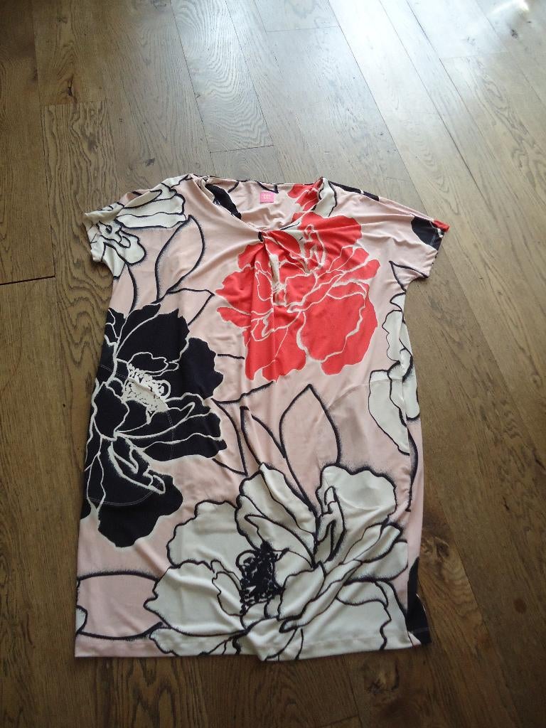 roze gebloemde Kyra & Ko jurk XXL, Kleding | Dames, Maat 46/48 (XL) of groter, Ophalen of Verzenden, Knielengte, Gedragen
