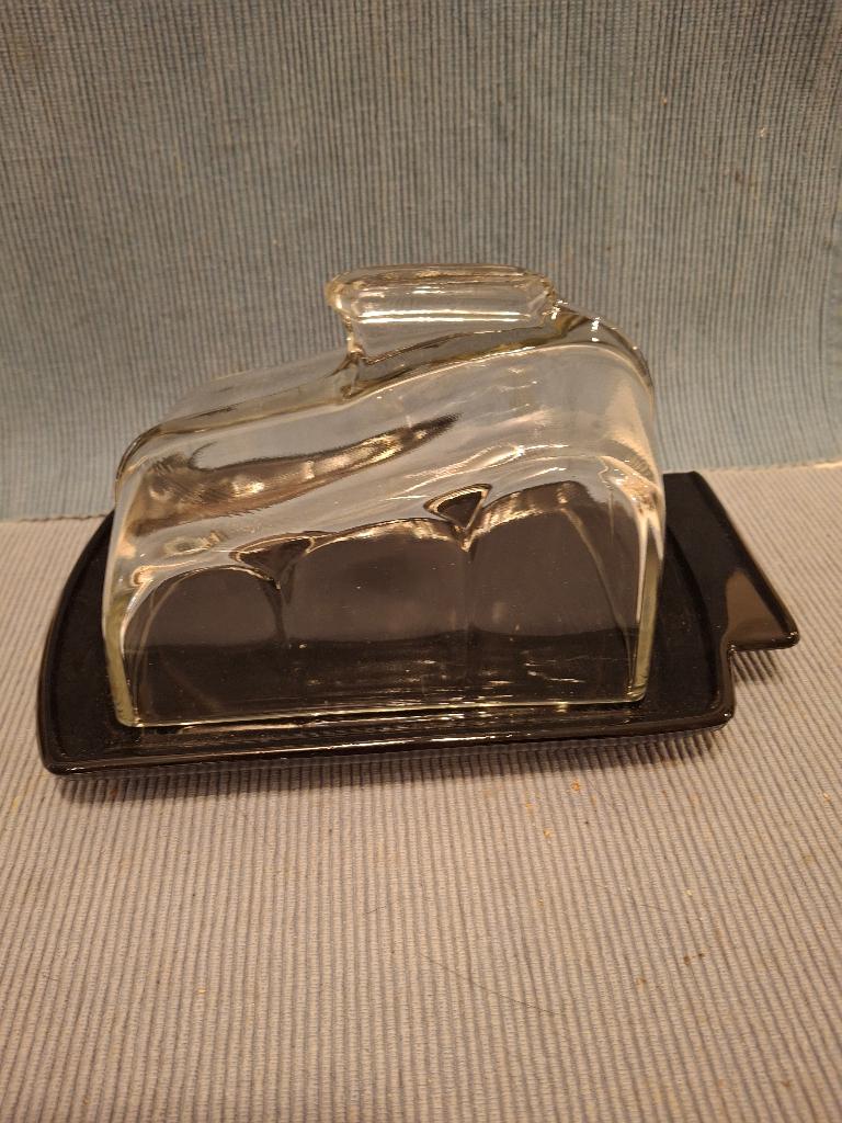 A Copier - Leerdam - mooie Art Deco glazen kaasstolp, Ophalen of Verzenden