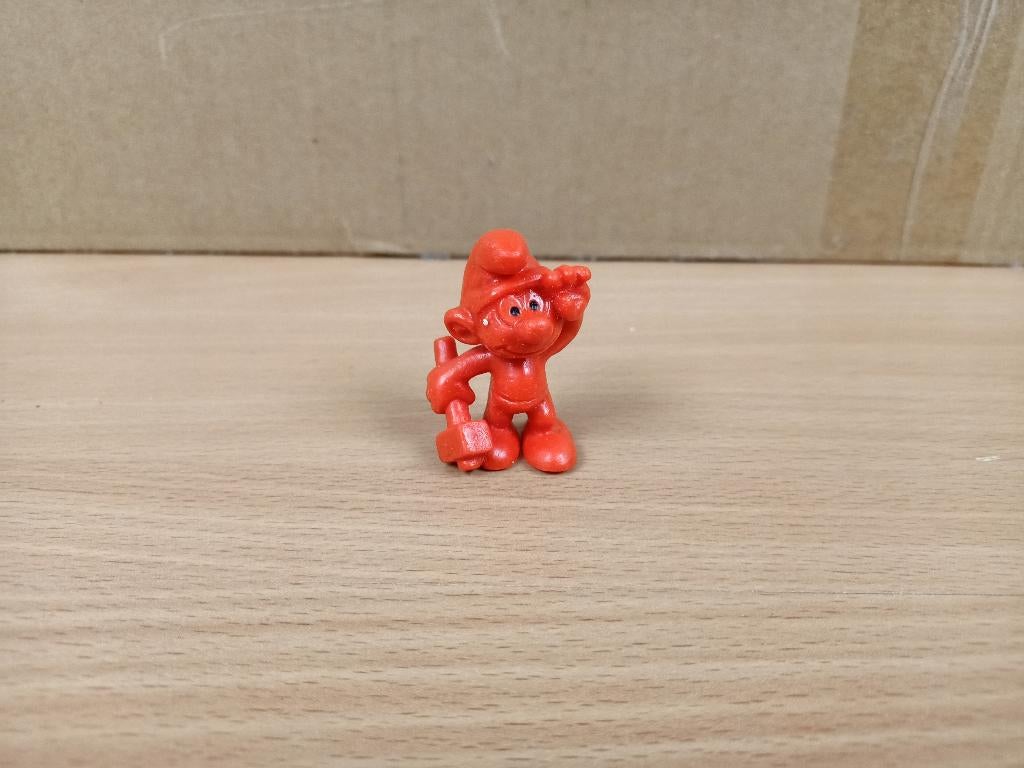 rode smurf met hamer - vintage Peyo Schleich, Ophalen, Gebruikt, Overige Smurfen, Poppetje, Figuurtje of Knuffel