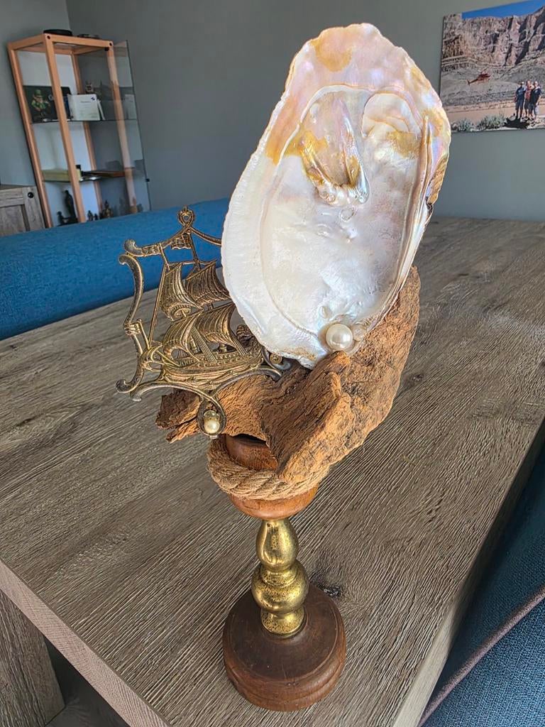 Beeld boot parels schelp touw, Antiek en Kunst, Ophalen of Verzenden