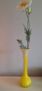 Murano Soliflore Vaas, Geel, Ophalen of Verzenden, Minder dan 50 cm, Glas