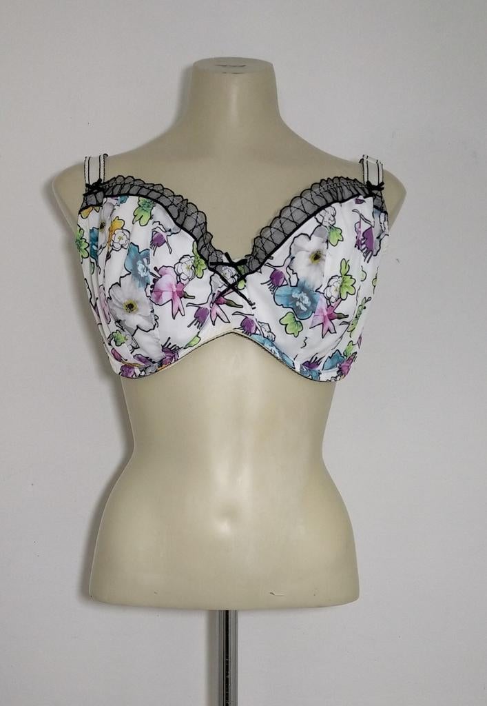 Witte beugel bh met bloemendessin van Freya, Verzenden, Wit, BH