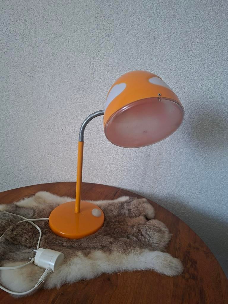 Vintage Oranje Bureaulamp, Huis en Inrichting, Lampen | Vloerlampen, Ophalen, Gebruikt, Vintage, Minder dan 100 cm