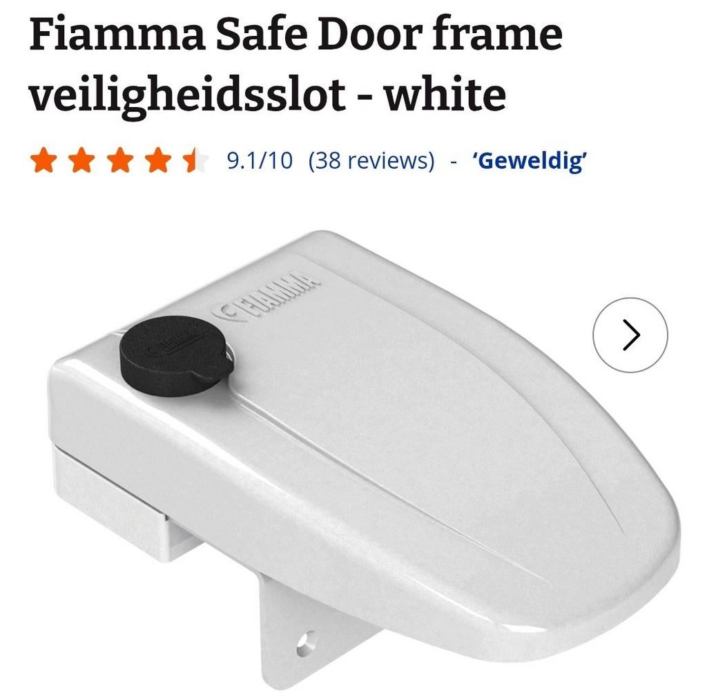 Fiamma Safe Door Frame Veiligheidsslot Caravan/Camper Wit, Ophalen of Verzenden, Nieuw