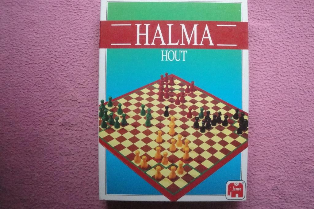 HALMA HOUT BORDSPEL  VAN JUMBO Voor 1tot4spelers  2.95euro., Hobby en Vrije tijd, Gezelschapsspellen | Bordspellen, Een of twee spelers