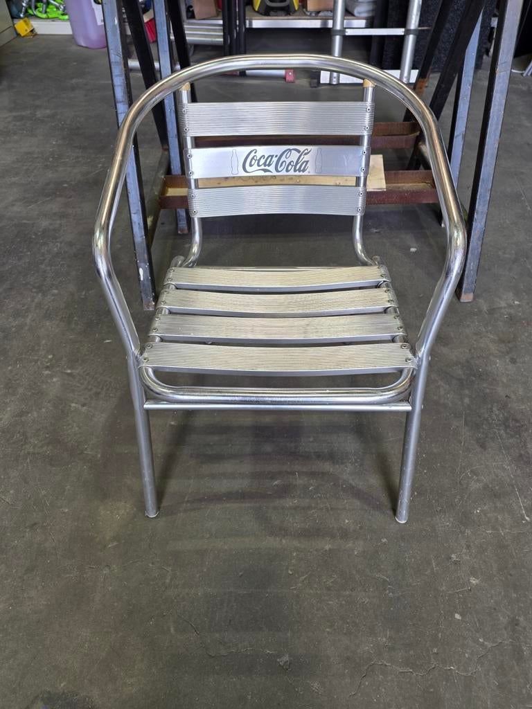 Coca-Cola Aluminium Stoel - Gebruikt, Ophalen, Gebruikt, Metaal, Vintage, Coca-Cola, Industrieel