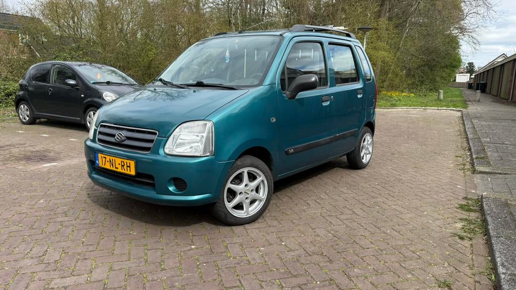 Suzuki Wagon R+ 1.3GLX 93PK AUTOMAAT 2003 96000NAP, Auto's, Suzuki, Stof, Zwart, Wagon R+, 93 pk