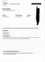 Don Carlos 27 april 2026 tickets x4, Tickets en Kaartjes, Drie personen of meer