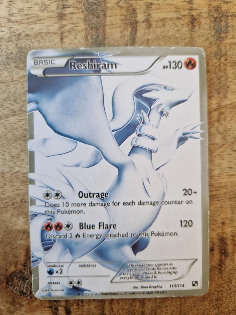 Pokémon kaart Reshiram 113/114, Hobby en Vrije tijd, Verzamelkaartspellen | Pokémon, Ophalen of Verzenden, Zo goed als nieuw