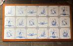Vintage Delfts Blauw Tegeltableau - Hollandse Scènes, Antiek en Kunst, Ophalen