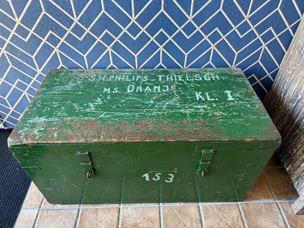 Scheepskist groen, Ophalen, Overige materialen, Gebruikt, 100 tot 150 cm