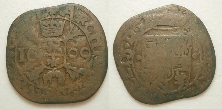 Roermond Oord 1609, Postzegels en Munten, Munten | Nederland, Losse munt, 1 cent, Vóór koninkrijk, Ophalen of Verzenden