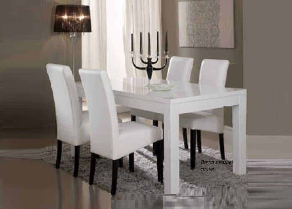 -Eettafel Volledig Hoogglans MDF wit zwart SALE-Op voorraad., Ophalen of Verzenden, Nieuw