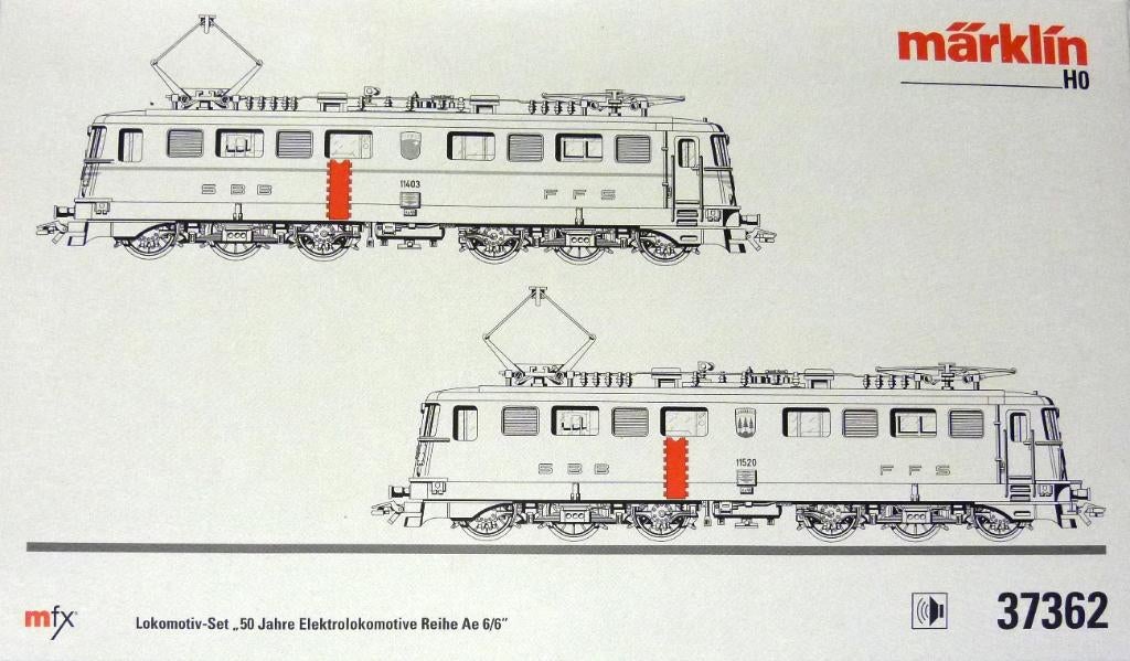 Märklin 37362  Set (2) MFX SOUND Lokomotieven AE 6/6, Wisselstroom, Treinset, Nieuw, Ophalen of Verzenden