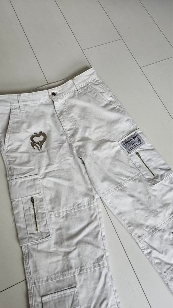 Chrome Cargo Pants Lukamachain Y2K Flare, Kleding | Heren, Broeken en Pantalons, Wit, Vintage Dressing, Ophalen of Verzenden, Gedragen