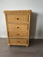 Rotan ladekastje met 4 laden - 100x65x50cm, Huis en Inrichting, Kasten | Ladekasten, Ophalen, Overige materialen, Gebruikt, 100 tot 150 cm