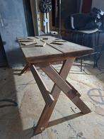 Massief houten tafel met lade, Ophalen, Gebruikt, 100 tot 150 cm, 50 tot 100 cm