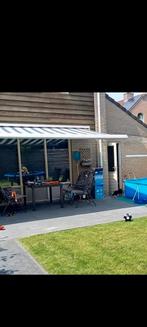 Zonnescherm 5 meter - doek heeft aandacht nodig, Ophalen of Verzenden, Gebruikt, 450 cm of meer, Knikarmscherm