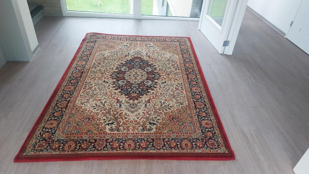 Machinaal geknoopt tapijt, 100% wol, Ophalen, Gebruikt, 100 tot 150 cm, Crème