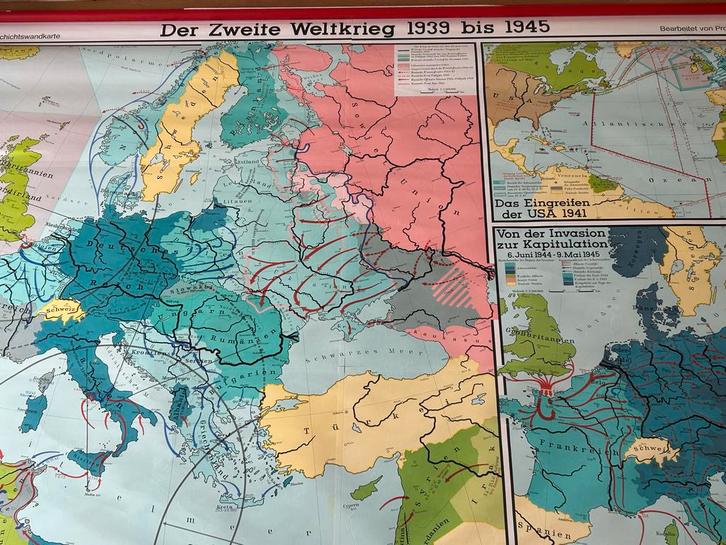 Grote Westermann Wereldkaart WOII - Prof. Dr. W. Trillmich, Boeken, Atlassen en Landkaarten, Landkaart, Wereld, 1800 tot 2000