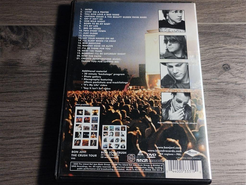 Bon Jovi - The Crush Tour [DVD], Alle leeftijden, Ophalen of Verzenden, Zo goed als nieuw