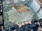 Tonelli design glazen salontafel, Ophalen, Gebruikt, 50 tot 100 cm, Design