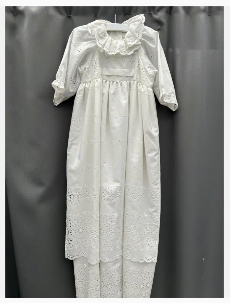 Vintage Broderie doopjurk met onderrok, Ophalen of Verzenden