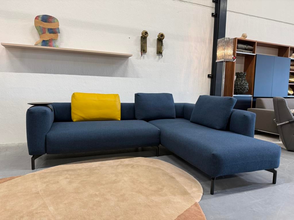 Pode Ziggy Hoekbank Blauw wolstof Design Bank 270x215, Gebruikt, Hoekbank, Stof, Pode