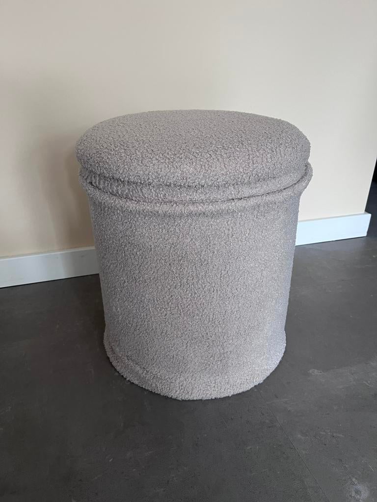 Teddy poef met opbergruimte, Ophalen, Minder dan 50 cm, Rond, Zo goed als nieuw