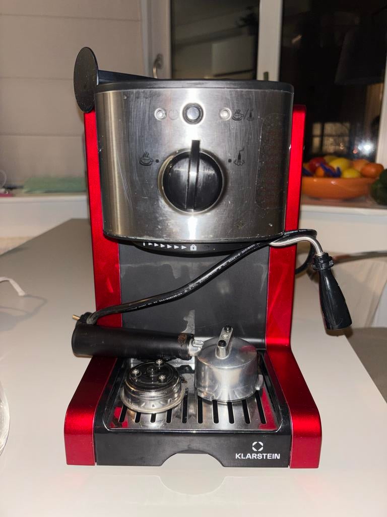 Klarstein Espresso Machine - Rood, Witgoed en Apparatuur, Koffiezetapparaten, Stoompijpje, Gebruikt, Espresso apparaat, Gemalen koffie