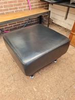 MONTEL VOETENBANK ZWART LEDER, Ophalen of Verzenden, Zo goed als nieuw, Rechthoekig, 50 tot 75 cm