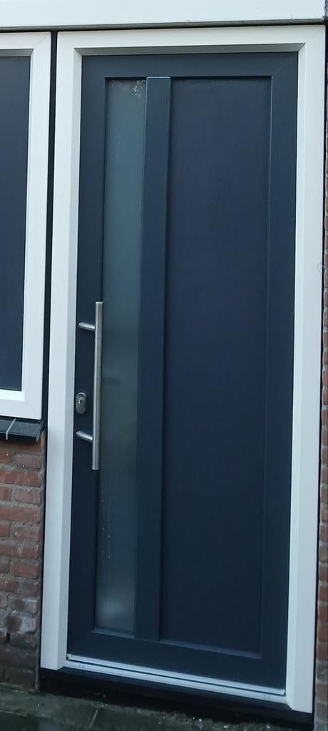 Veka voordeur antraciet HR++ melkglas 228.5x94.5cm, Ophalen