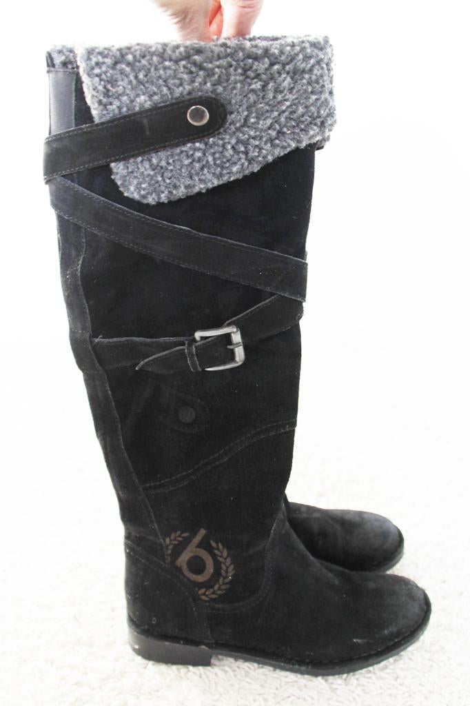 Zeer Mooie Suede Bugatti Laarzen s16 (Maat 37) € 65,-, Hoge laarzen, Zwart, Nieuw, Bugatti