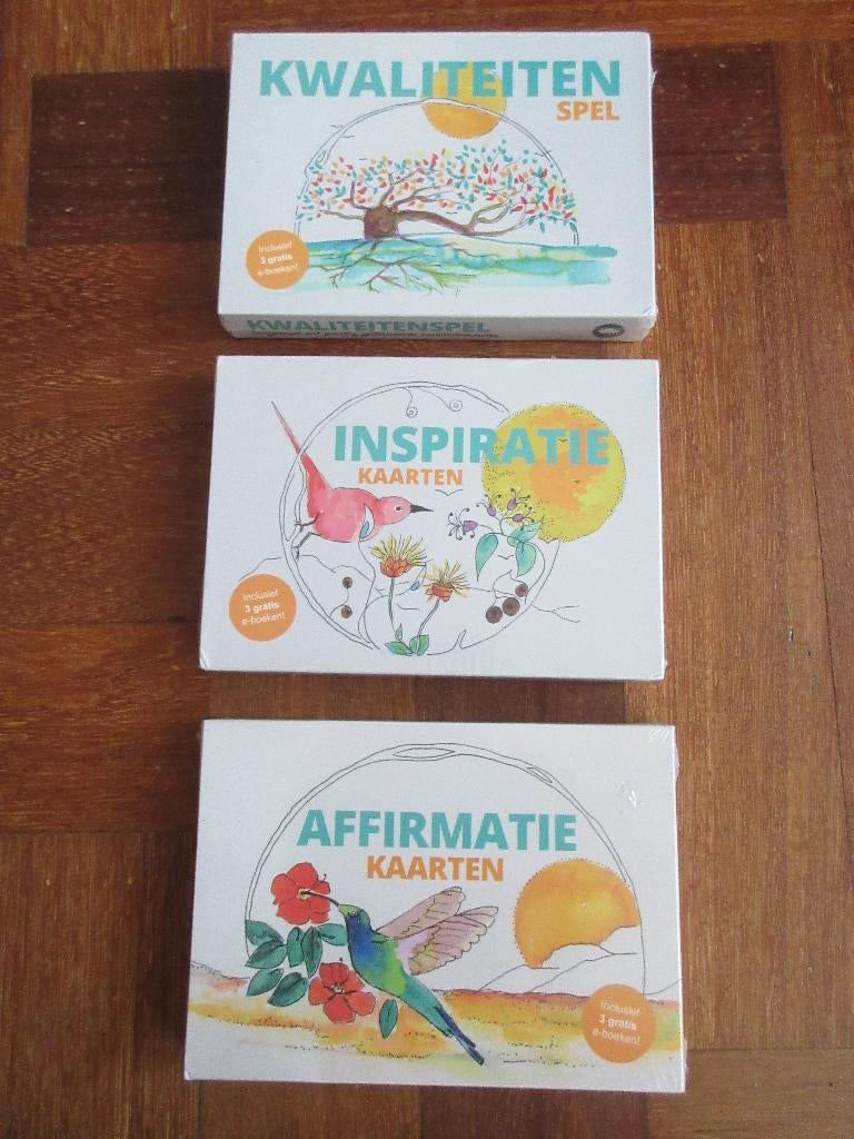 3 x spel : kwaliteitenspel + Inspiratiekaarten +Affirmatie, Ophalen of Verzenden, Nieuw