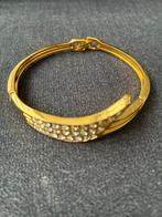 Gouden armband met strass steentjes, Overige materialen, Gebruikt, Ophalen of Verzenden, Goud