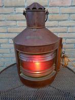 Antieke koperen bakboord scheepslamp - maritieme decoratie, Ophalen