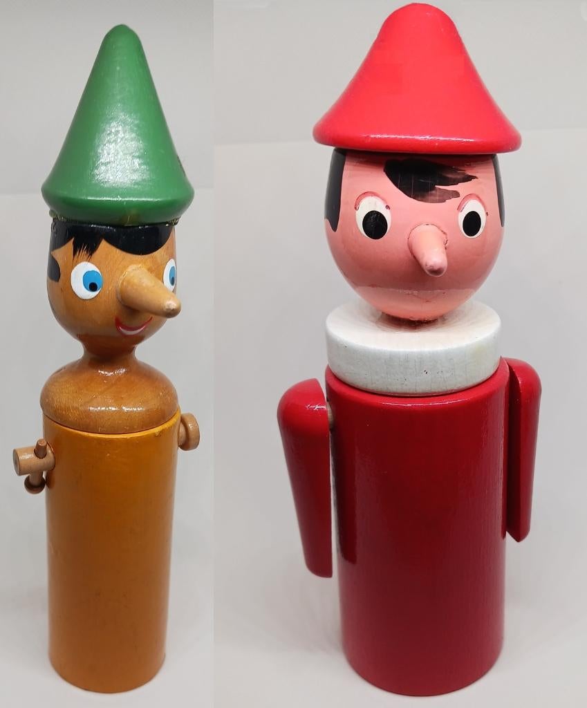 Pinokkio Spaarpotten van hout, Verzamelen, Ophalen of Verzenden, Gebruikt, Hout, Strip- of Tekenfilmfiguur