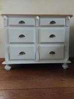 Landelijke ladenkast/TV kast/commode (wit/grenen), Ophalen, Gebruikt, 50 tot 100 cm, 3 of 4 laden