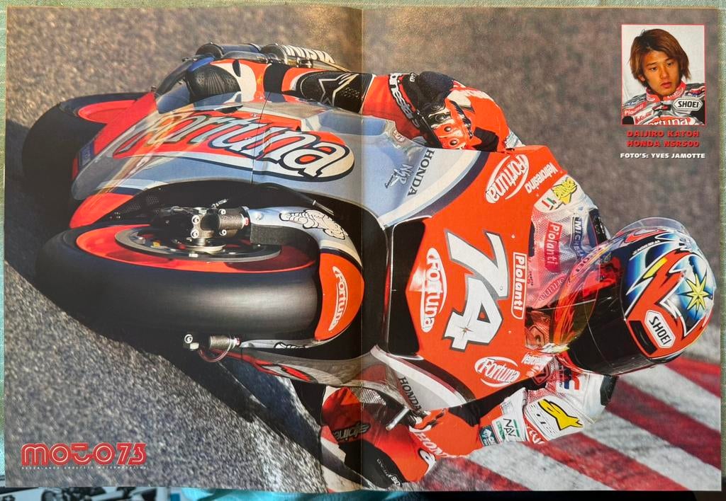 Poster 2002 Daijiro Katoh Honda NSR500, Verzenden, Zo goed als nieuw, Motoren