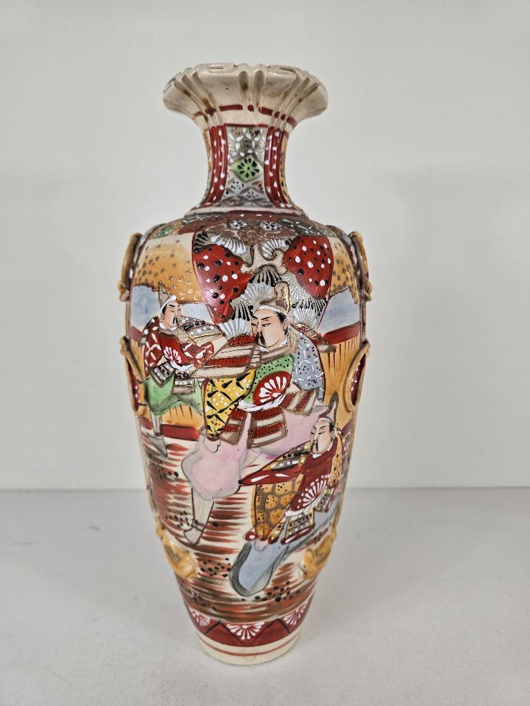 Grote Kyoto Satsuma vaas, aardewerk, Japan, begin 20e eeuw, Antiek en Kunst, Ophalen of Verzenden