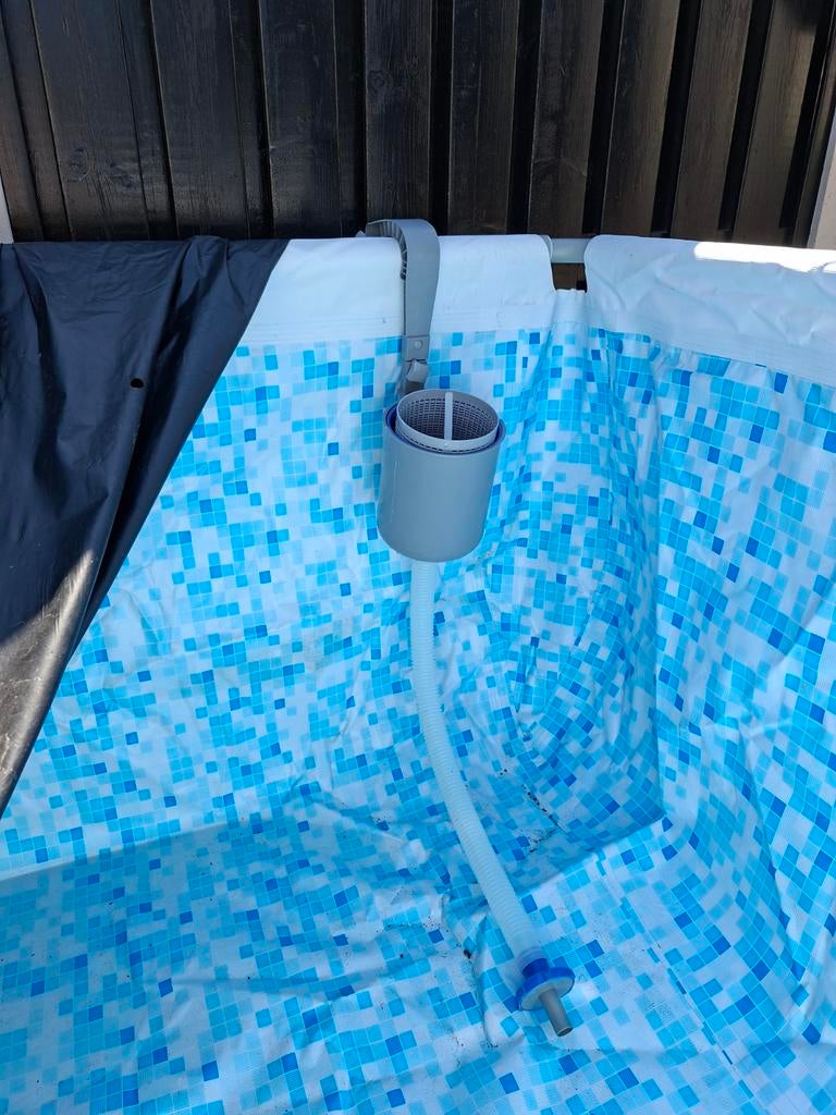 Stevig zwembad met poten, 220x410x100 cm, incl. pomp en zeil, 200 tot 300 cm, 80 tot 120 cm, Ophalen of Verzenden, Zo goed als nieuw