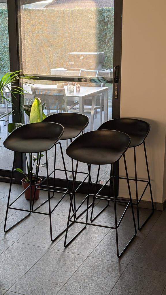 Barkrukken zwart 4x, 4 krukken, Ophalen, Zo goed als nieuw, 60 tot 90 cm