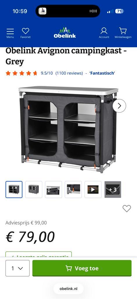 Obelink Avignon campingkast, Caravans en Kamperen, Kampeeraccessoires, Gebruikt, Ophalen of Verzenden