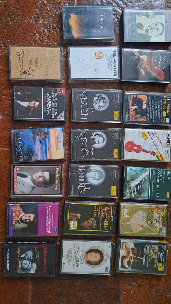 Vintage Cassettes Klassieke Muziek incl. Cassette Koffer, Cd's en Dvd's, Cassettebandjes, Gebruikt, Voorbespeeld, Klassiek, 26 bandjes of meer